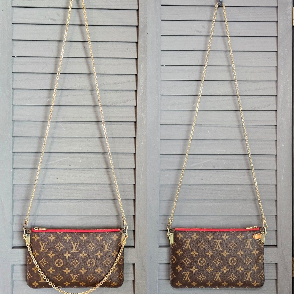 Authentic LOUIS VUITTON Monogram Pochette Wristlet Crossbody - Picture 4 of 11